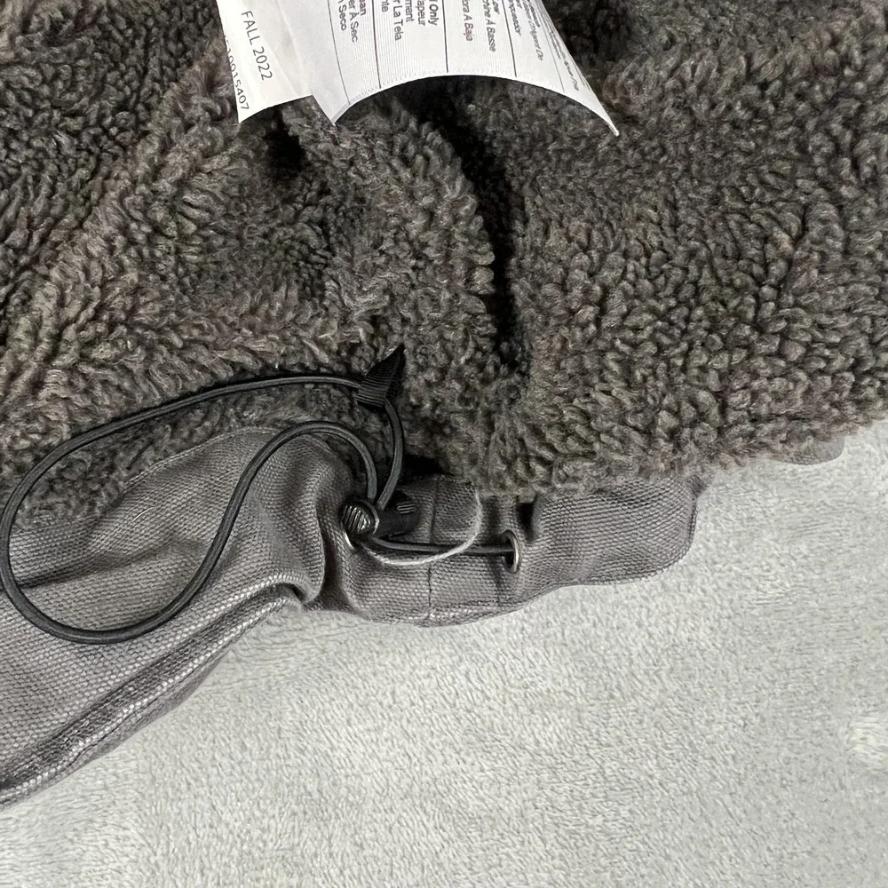 Carhartt Jacket Mens Medium Gray Hooded Sherpa Lined Full Zip Relaxed OJ3826-M - Picture 10 of 13